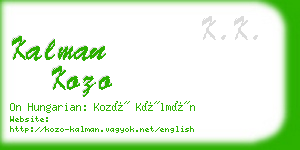 kalman kozo business card